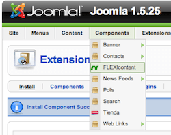 หลังจากติดตั้งจะมี component ชื่อ FLEXIcontent