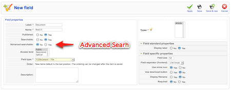 จะใช้ฟิลด์นี้สำหรับ Advanced Search หรือไม่