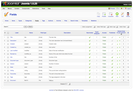 Fields List