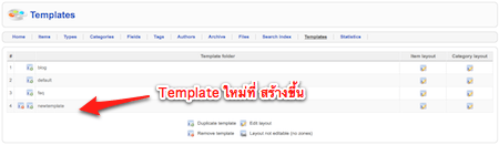 Template ใหม่ที่ Duplicate มา