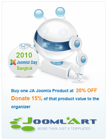 20% OFF promotion program to fund Joomla Day Bangkok 2010