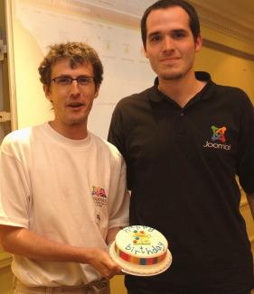 Brian Teeman and Johan Janssens celebating our first birthday.