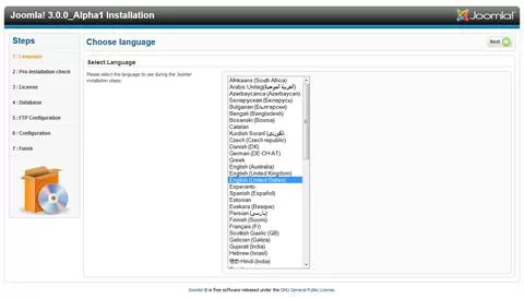 หน้าติดตั้งจูมล่า 3.0 อัลฟ่า 1