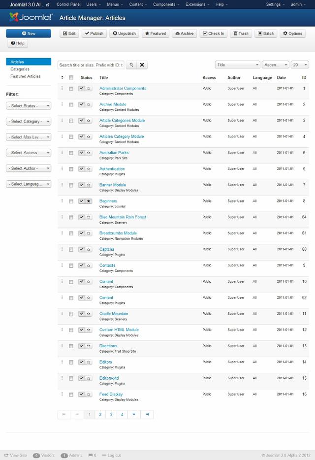 แสดงรายการเนื้อหาบทความใน จูมล่า 3.0 อัลฟ่า 2