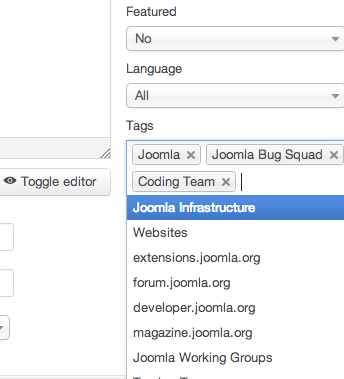Tags in Article Parameter